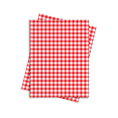Fiesta Compostable Red Gingham Greaseproof Sheets 250x250mm (200 Pack)