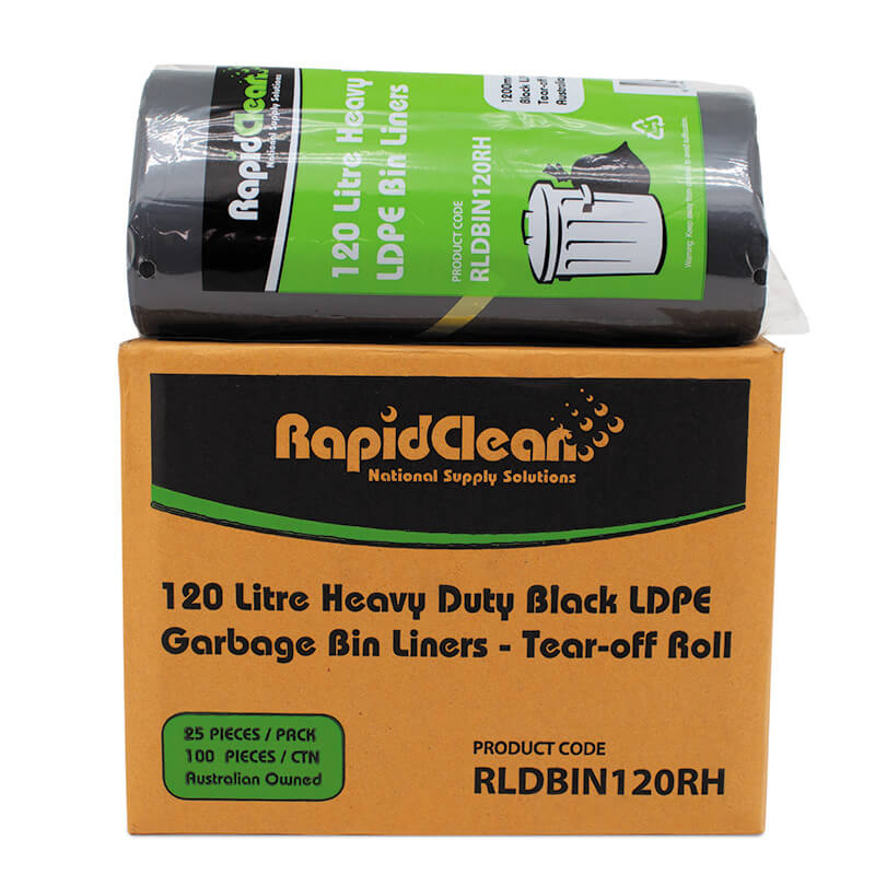 Binliner 120L H/Duty 100 Carton Rolls