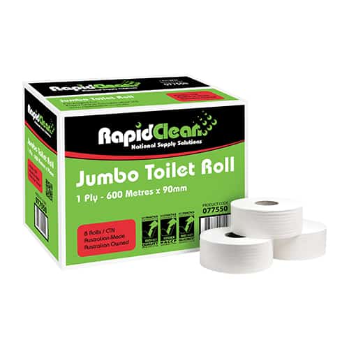 Toilet Paper 1 ply 600mtr Jumbo 8/ctn