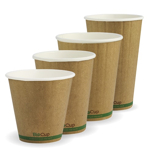 Coffee Cup Kraft Green Stripe